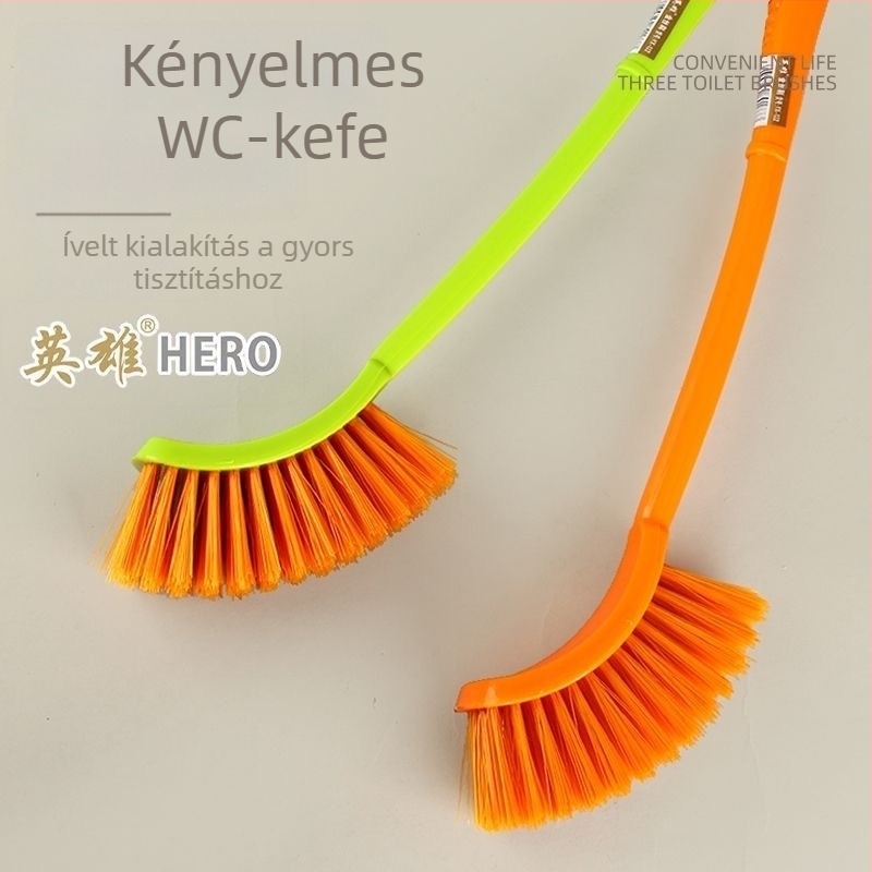 Kangmi Puha sörtéjű hajlított nyakú WC-kefe arany huzalos sörtékkel