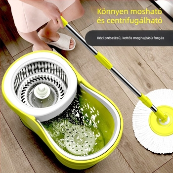 Kétsúlyos forgó mop a csavarásért, automata kinyomás vödörrel, univerzális otthoni tisztító mop