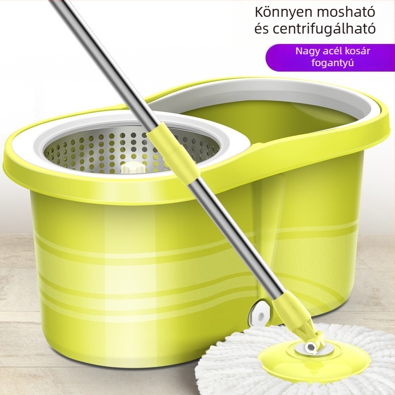 Kétsúlyos forgó mop a csavarásért, automata kinyomás vödörrel, univerzális otthoni tisztító mop