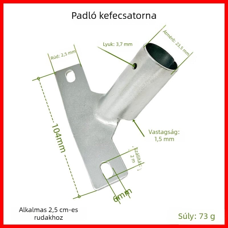 Fém csatlakozóval rendelkező padlókefe fej — tisztító keféhez tartozó cseredarab