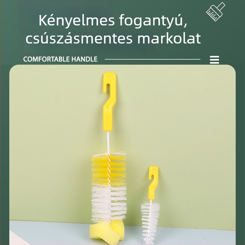 Szivacsos cumisüveg tisztító kefe, cumi- és pohár tisztítására