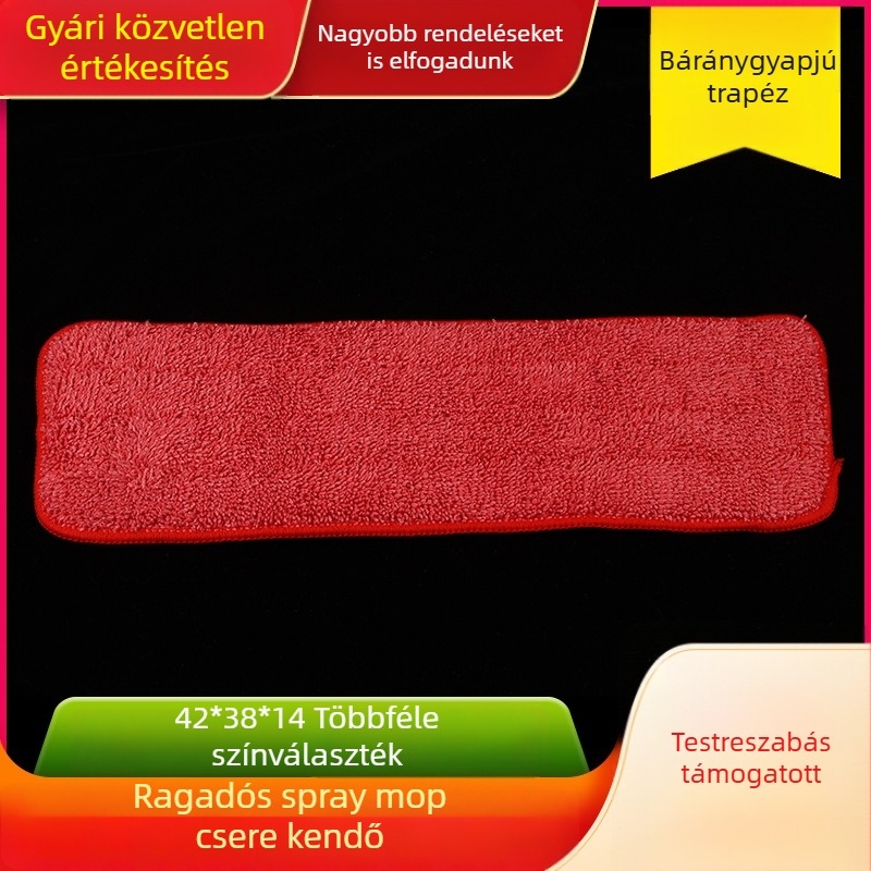Cserefelmosó ruha lapos felmosóhoz, 42×38×14 cm, kézzel mosható, Velcro-zárás
