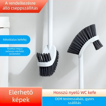 Hosszú nyelű vécé tisztító kefe, dupla oldalú fej, fali szerelés