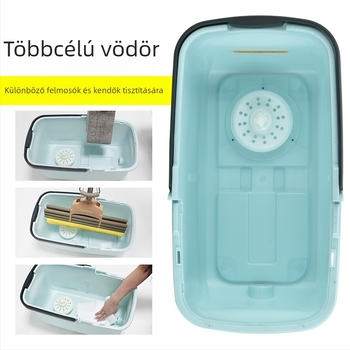 Rotációs felmosó vödör kettős hajtással, szétválasztható nedvszívó fejű mop készlet, kézzel mosható