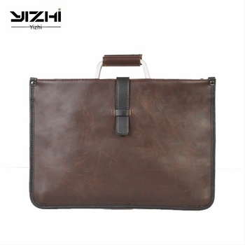 Férfi casual válltáska Crazy Horse bőrből, retro minimalistikus irattáska 11 hüvelykes laptophoz