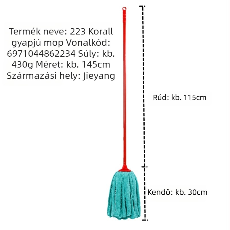 Korall fleece mop fej, rendkívül nedvszívó, kerek, vast fej otthoni használatra