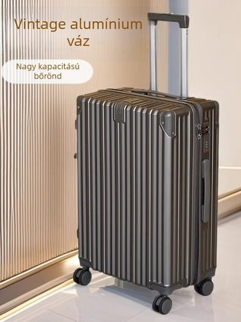 Új retro alumíniumvázú, nagy kapacitású bőrönd egyetemistáknak, 24 hüvelykes, univerzális kerekekkel, üzleti utazásokhoz
