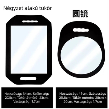 Habos hátlappal ellátott négyzet alakú fali sminktükör