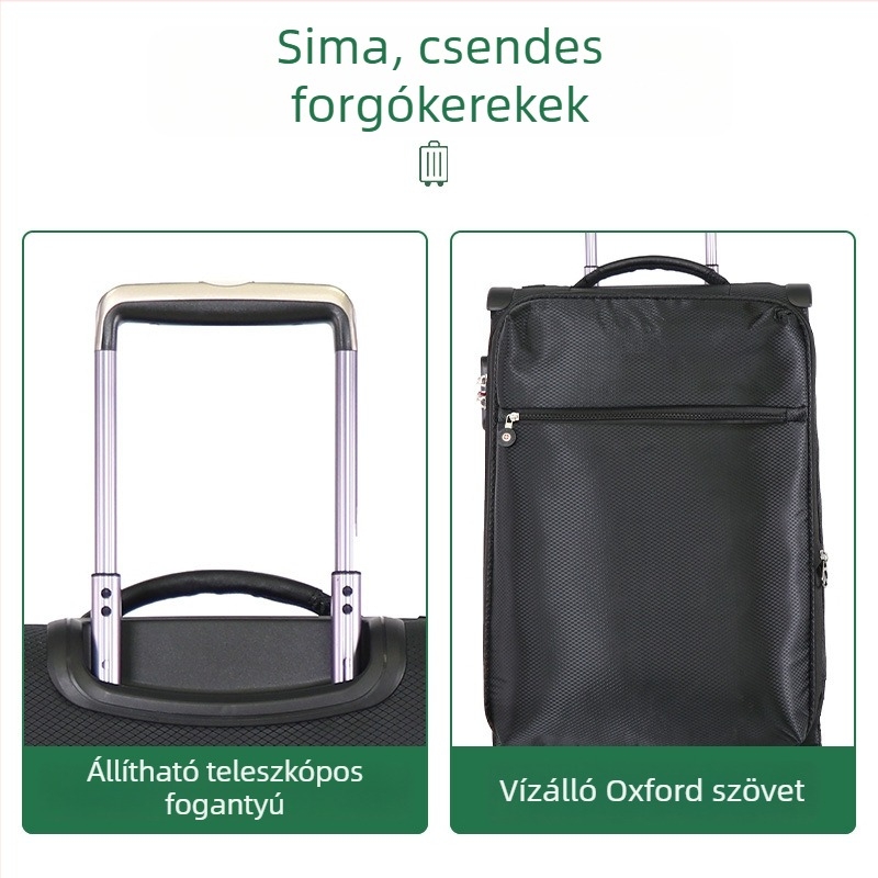 Személyre szabható nagy kapacitású utazótáska vízálló Oxford anyagból, bővíthető kialakítással és teleszkópos fogantyúval, elérhető méretek: 20, 24, 28 és 32 hüvelyk