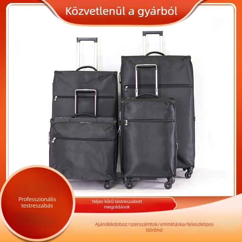 Személyre szabható nagy kapacitású utazótáska vízálló Oxford anyagból, bővíthető kialakítással és teleszkópos fogantyúval, elérhető méretek: 20, 24, 28 és 32 hüvelyk