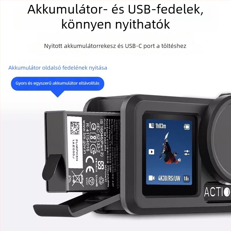 DJI Action 5 Pro/4/3-hoz szilikon védőtok, objektívvédő sapka és ütésálló burkolat