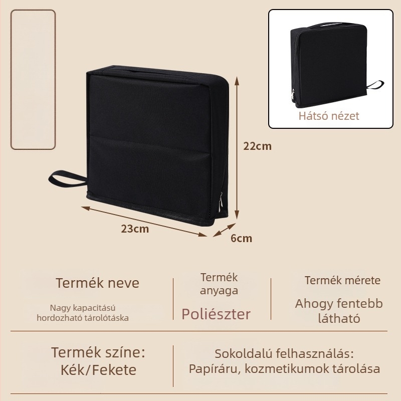 Nagy kapacitású, hordozható kozmetikai táska, asztali rendező, multifunkcionális tároló kozmetikumokhoz és írószerekhez