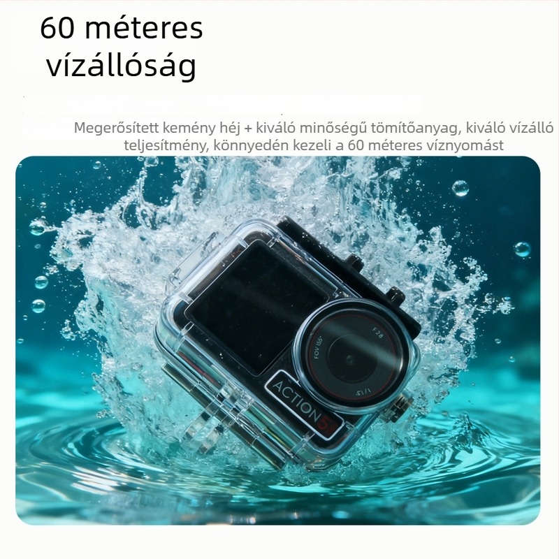 DJI Action5 Pro/4/3 vízálló ház — 60 m mélységig merüléshez, kiegészítő sportkamerához