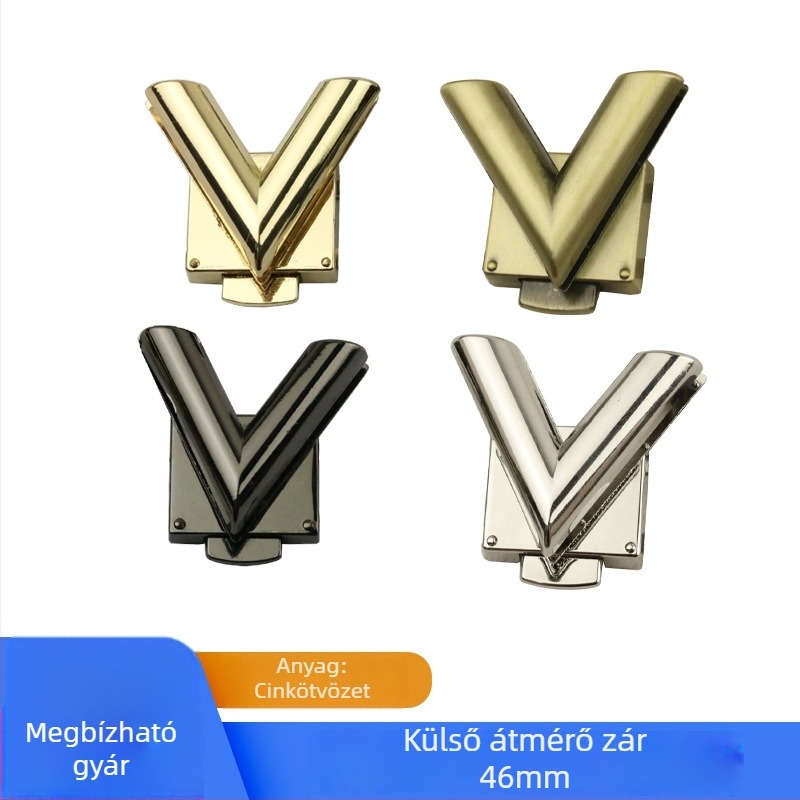 V alakú bőröndzár rejtett mechanizmussal
