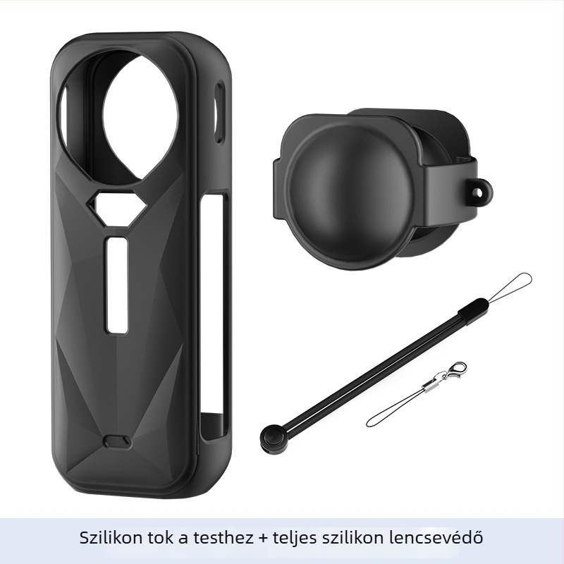 Insta360 X5 szilikontok akciókamera védőháza és lencsevédő sapka