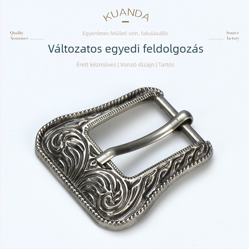 Egyedi, kiváló minőségű övcsat készlet – vintage textúrával, három darab, fém tűcsatú bőráru