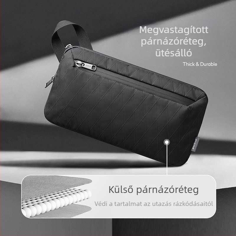 Utazó digitális kiegészítők rendező táska kábelek és töltők rekeszével, vízálló fényképezőgép-táska, testre szabható