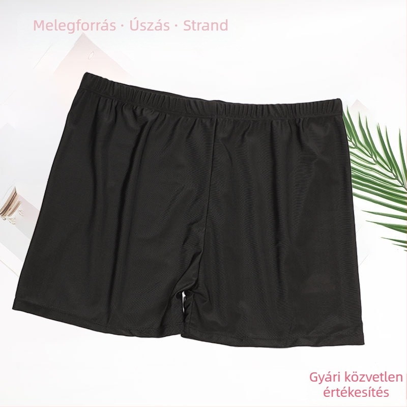 Férfiak plusz méretű, fekete úszónadrág, boxer-stílus, medencére és gyógyfürdőhöz