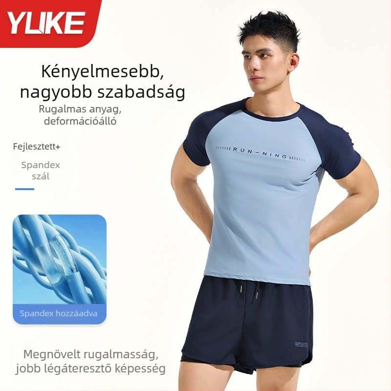 Férfi úszónadrág készlet, gyorsan száradó anyag, egyszínű, nejlon, briefs fazon, felnőtt