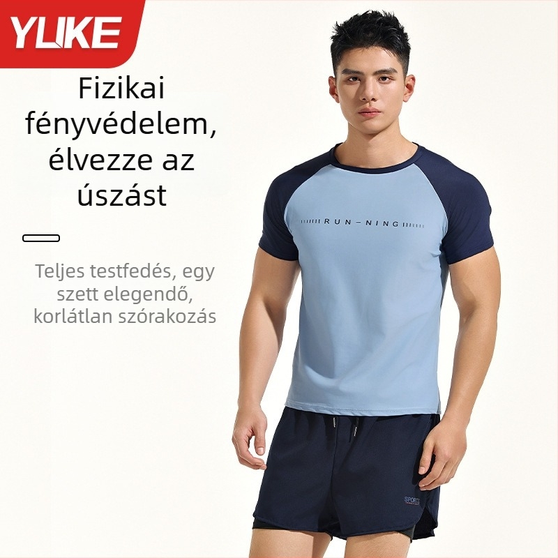 Férfi úszónadrág készlet, gyorsan száradó anyag, egyszínű, nejlon, briefs fazon, felnőtt