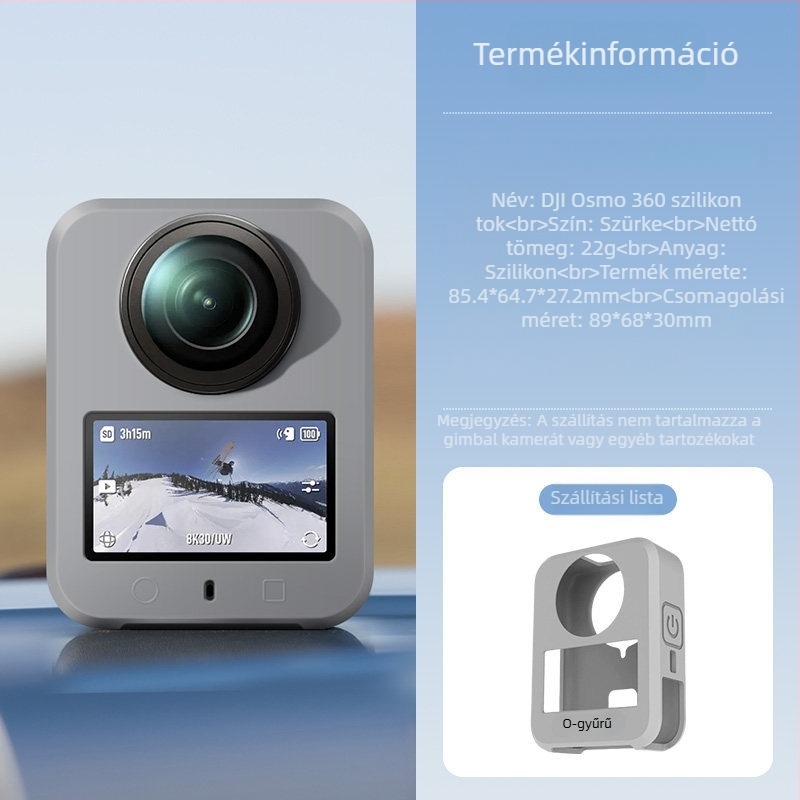 Szilikon védőtok a DJI Osmo 360 panorámás akciókamera testéhez – karcolás elleni védelem, tartozék