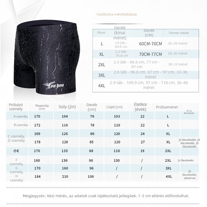2025-ös új férfi boxer stílusú úszónadrág, plusz méret, laza szabás, poliészter-spandex