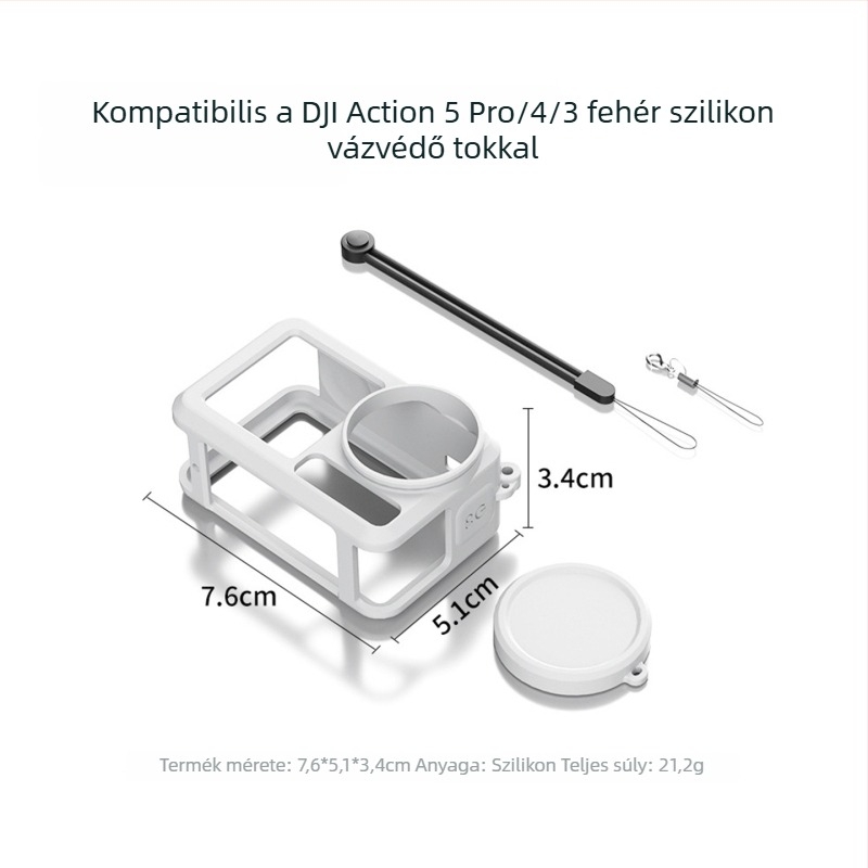 DJI Action 5 Pro/4/3 szilikon védőtok – ütésálló és elvesztés elleni védelem sportkamerákhoz