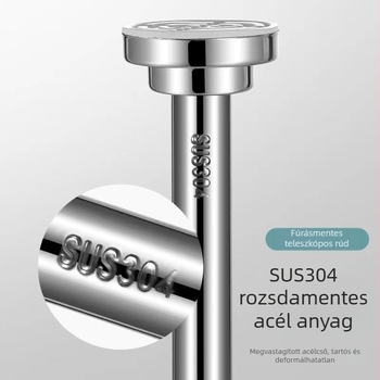 Fúrás nélkül 304 rozsdamentes acél ruhaszárító teleszkópos rúd, függöny- és zuhanyrúdként, erkélyre