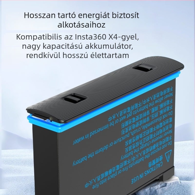Gyors töltésű dokk és töltőtok Insta360 X4 panorámás akciókamera számára nagy kapacitású akkumulátorral