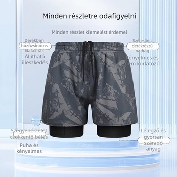 Promise férfi dupla rétegű gyorsan száradó úszónadrág, egyszínű, stil briefs