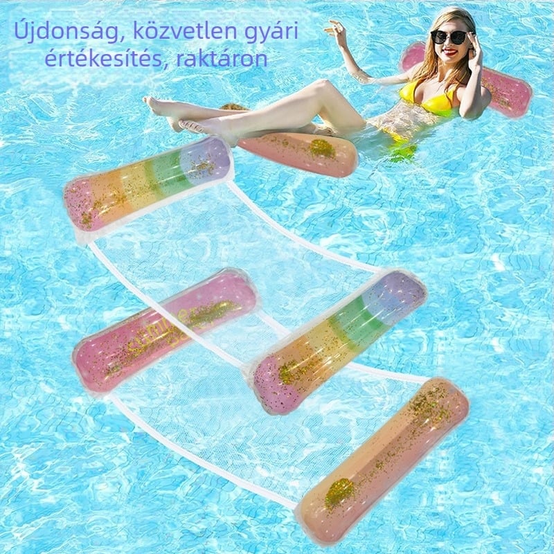 Sequin-gradient hálós víz-hám, környezetbarát PVC, kültéri medencéhez, felnőtteknek