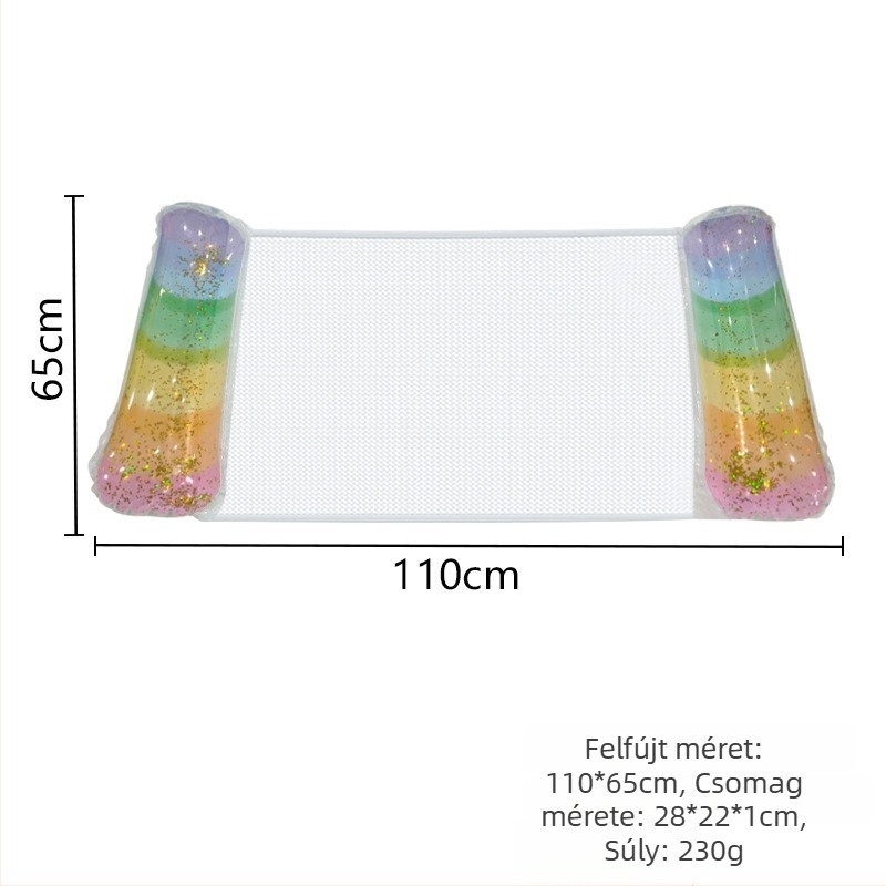 Sequin-gradient hálós víz-hám, környezetbarát PVC, kültéri medencéhez, felnőtteknek