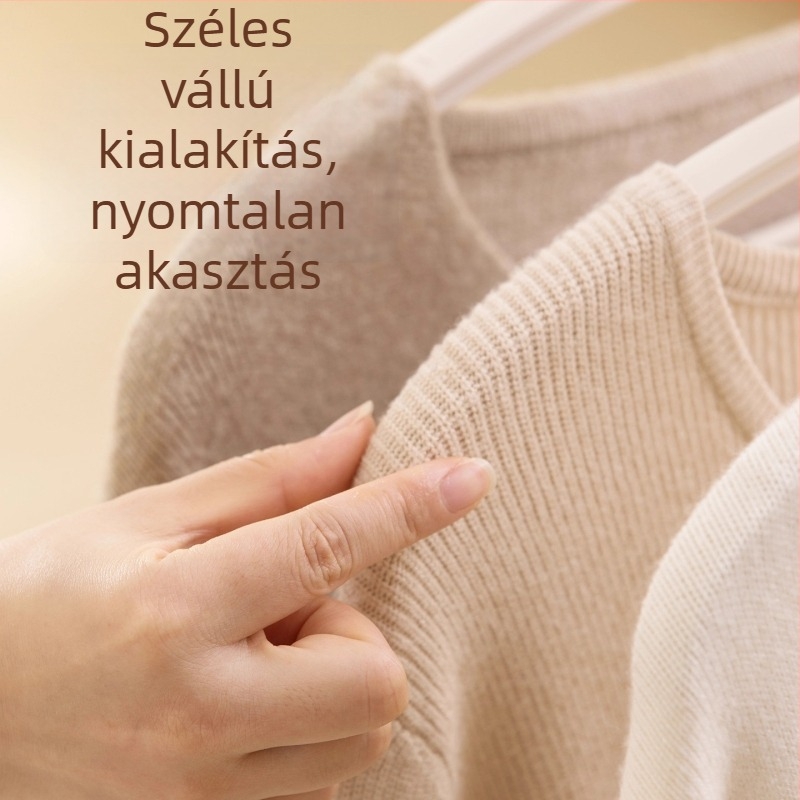 Camellia Műanyag ruhatartó – megerősített, varrat nélküli, szélálló és csúszásmentes, szélesebb és vastagabb vállrész