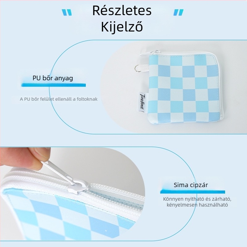 Személyre szabott cipzáros pénztárca érmékhez és kártyákhoz, mini hordozható fülhallgató-tároló tok, kulcstartó