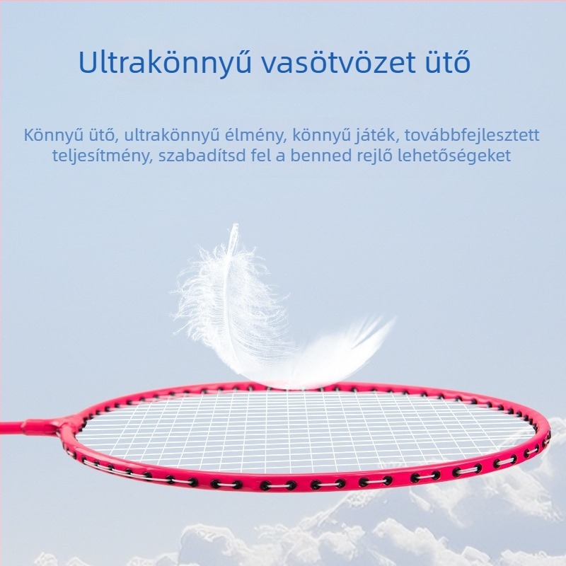 Kezdőknek szóló badmintonütő készlet, ultra-könnyű vasötvözet edzőütők, univerzális 2 darabos készlet