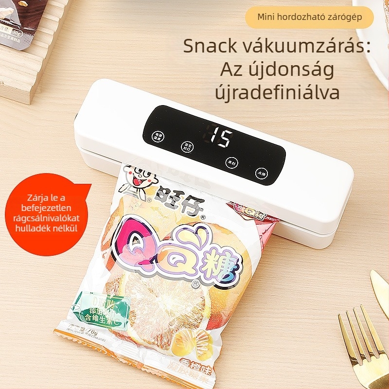 Mini vezeték nélküli vákuumzáró készülék otthoni használatra, élelmiszer zacskók vákuumzárása, újratölthető