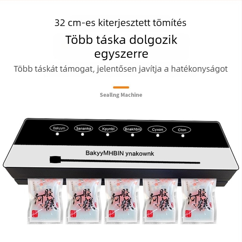 Kompakt háztartási vákuumozó készülék száraz és nedves ételekhez, automatikus zárás és frissesség megőrzése
