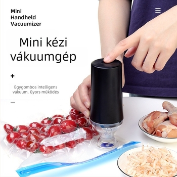 Kézi, kompakt vákuumszárzáró készülék kültéri használatra, hordozható vákuumpumpa az élelmiszerek megőrzéséhez