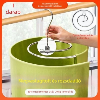 Rozsdamentes acél spirál szárítórúd, vastított és megerősített, multifunkcionális a paplanok, ágyneműhuzatok és lepedők szárítására otthon és kollégiumban