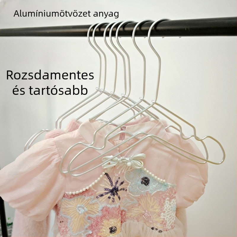 Alumínium ötvözetű hosszú kampós ruhaakasztó gyerekeknek, csúszásmentes