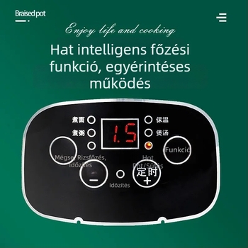 Elektromos többfunkciós főzőedény párolóval és sütés-főzés funkcióval – 2–3 L, 801–1000 W, műanyag test