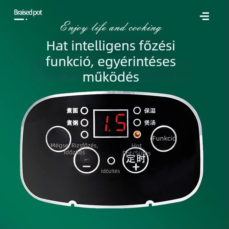 Elektromos többfunkciós főzőedény párolóval és sütés-főzés funkcióval – 2–3 L, 801–1000 W, műanyag test