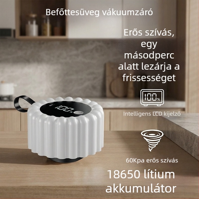 Otthoni automata vákuumzáró készülék konyhai megőrzésre, gyümölcspép és Mason-üveg csomagoláshoz, hűtőszekrényben használható