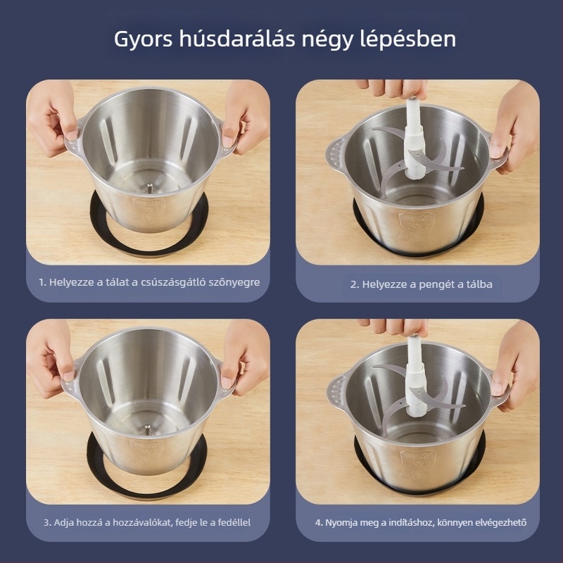 Hanjios húsdaráló – teljesen automata, nagy teljesítményű, kereskedelmi és otthoni használatra