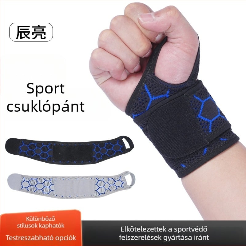 Sportos csuklóvédő a ficamok megelőzésére és ínhüvely védelmére, tenishez és tollaslabdához