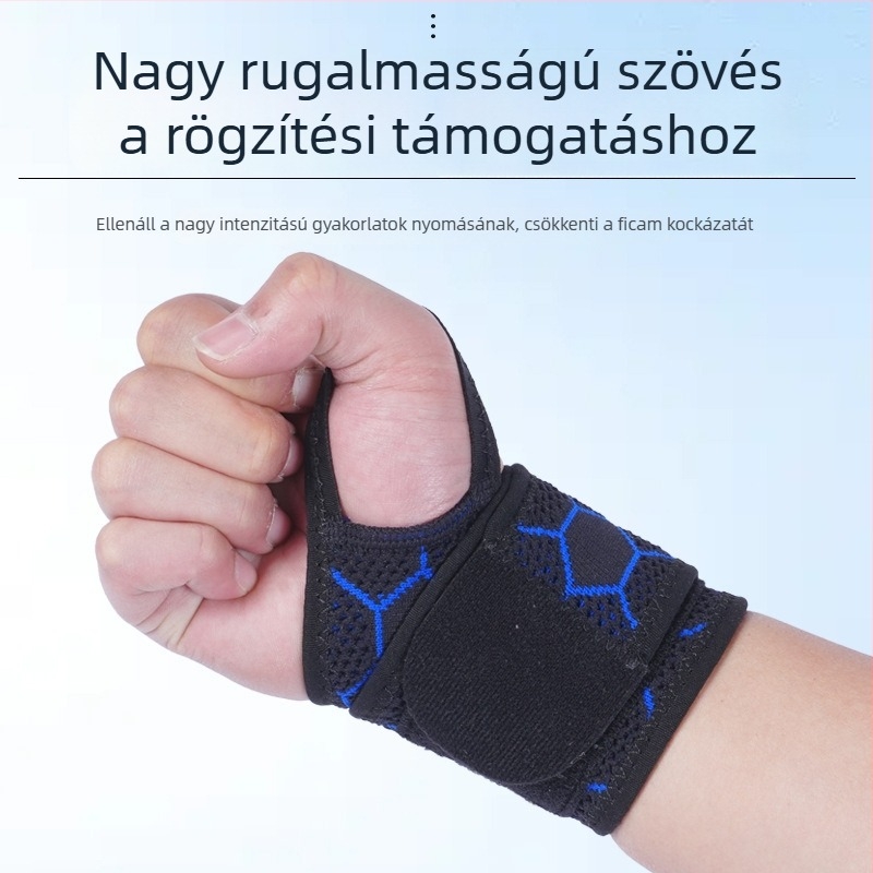 Sportos csuklóvédő a ficamok megelőzésére és ínhüvely védelmére, tenishez és tollaslabdához