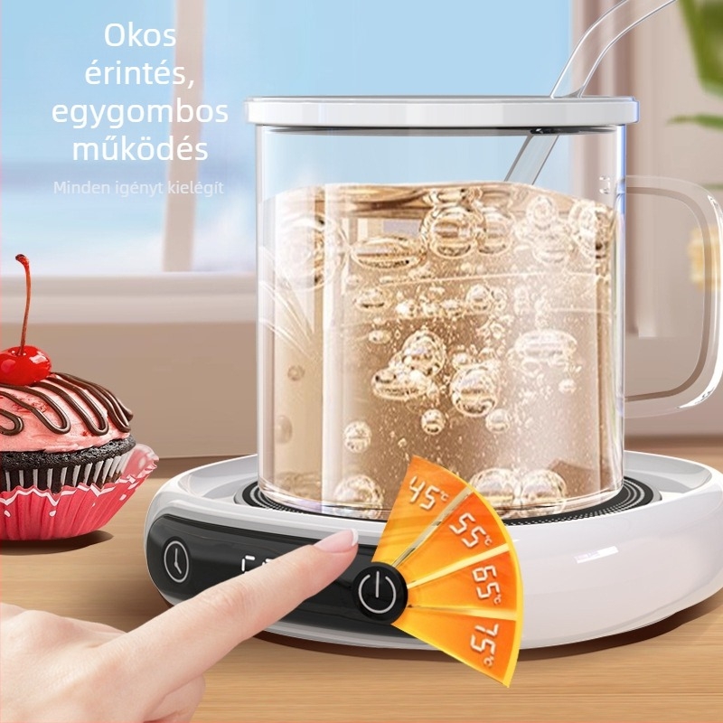 Állandó hőmérsékletű pohármelegítő és tejmelegítő, 65°C, 45W, intelligens asztali készülék
