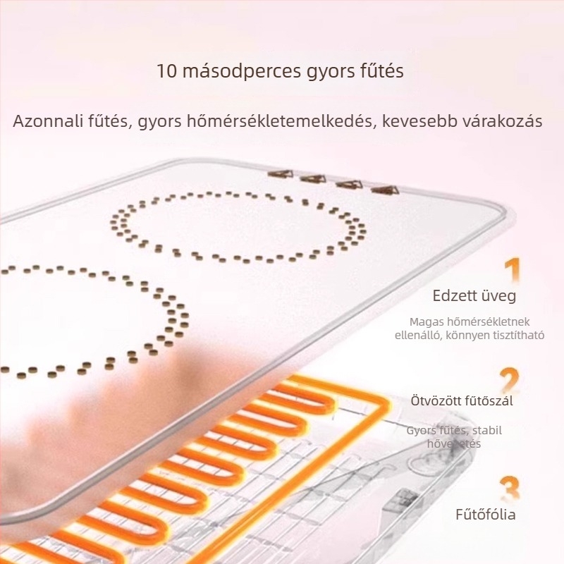 Elektromos melegítő tálalódeszka szilikon felülettel, 36W, hőmérséklet-szabályozható asztali alátét