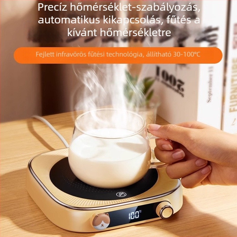 Pocket Bear termosztatikus pohármelegítő asztali használatra, automatikus 100°C-os hőmérséklet-tartás