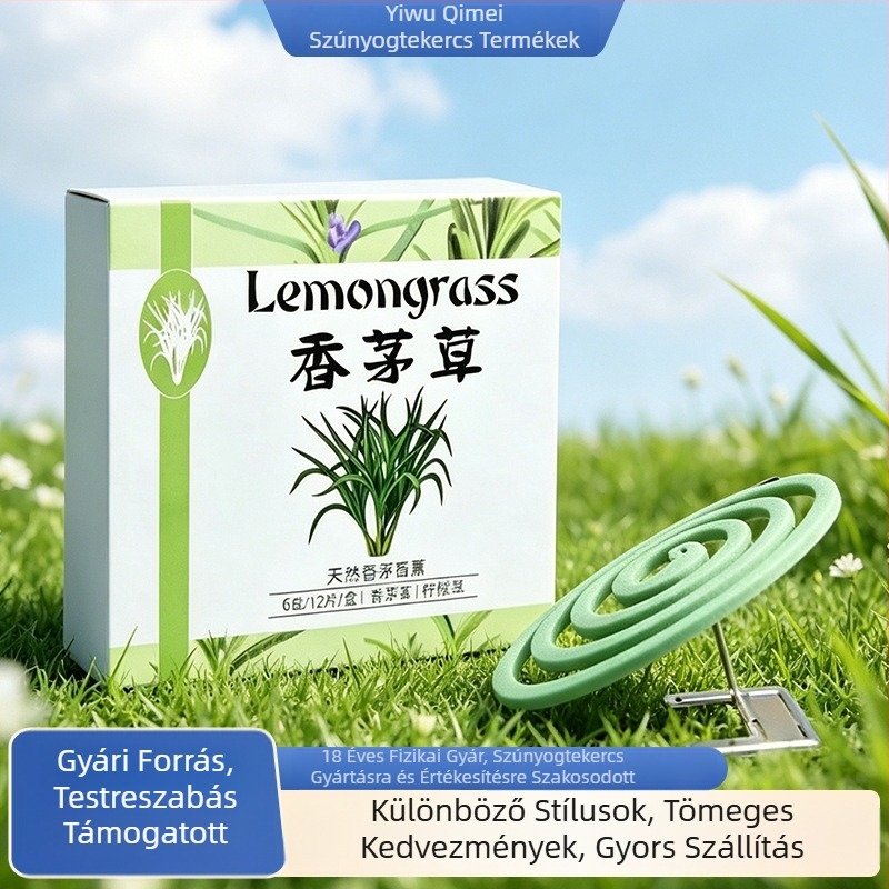 Lemongrass alapú növényi illatosított atkák elleni repelens beltéri és kültéri használatra, spirálfüstölő formájú, ártalmatlan